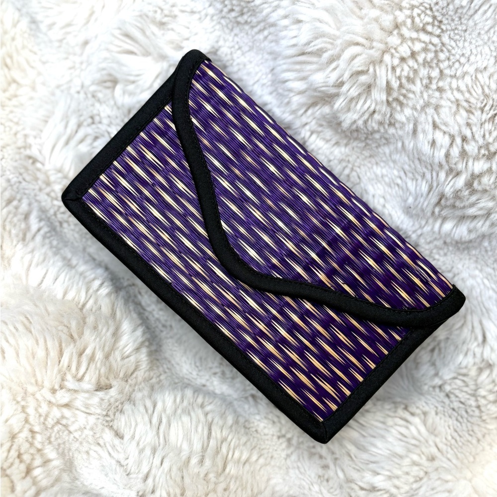 Purple Woven Clutch Bag